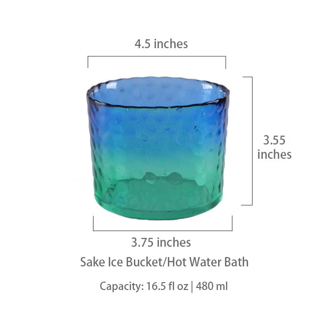 Handmade Japanese Sake Bottle with Ice Bucket