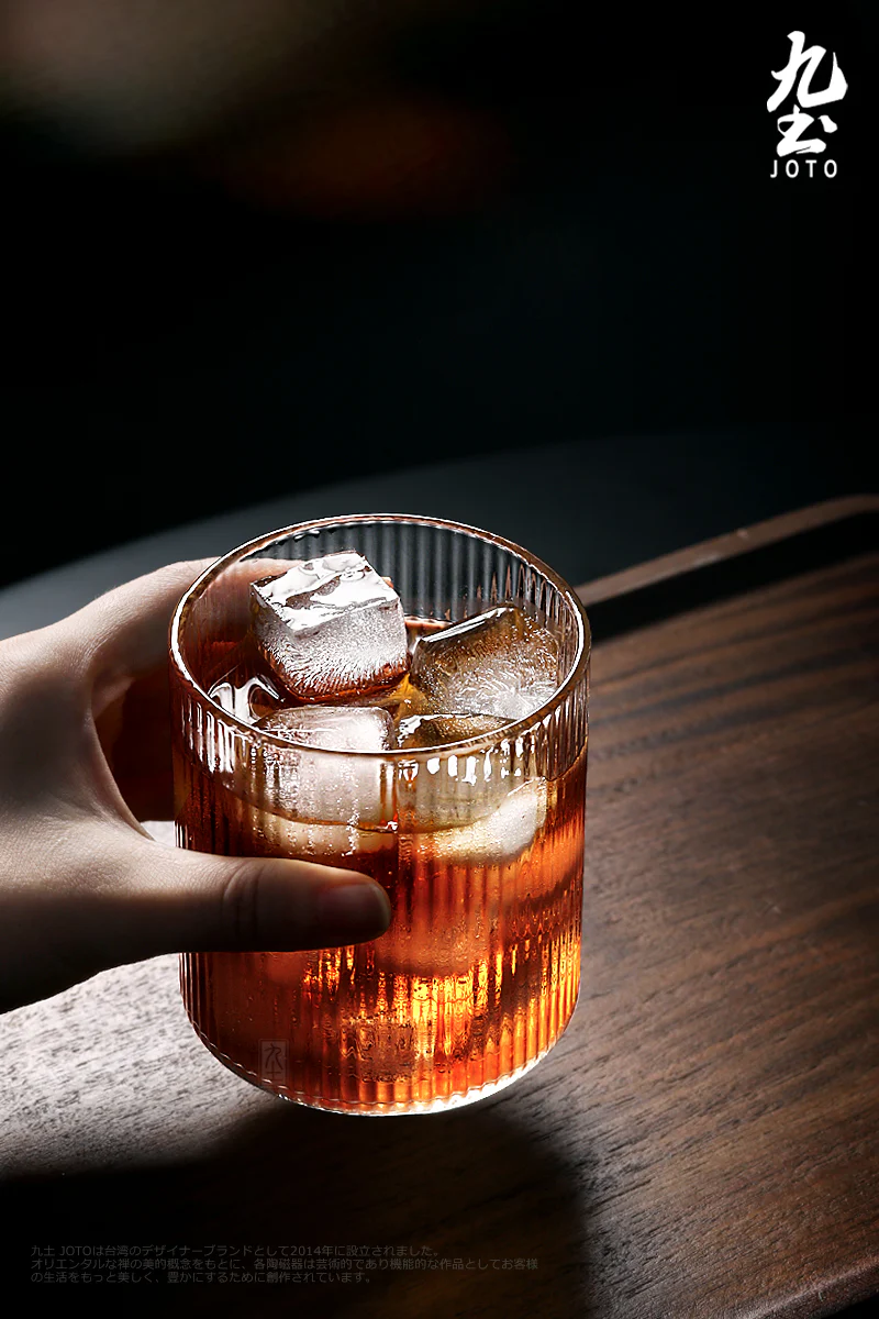 Colored Whiskey Ripple Glasses