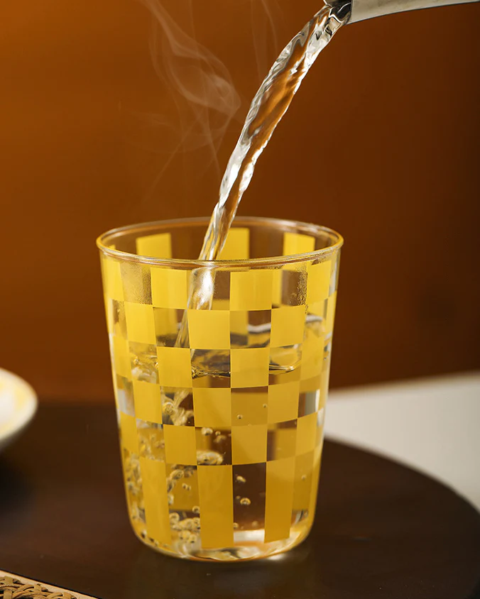 Handmade Checkered Drinking Glasses