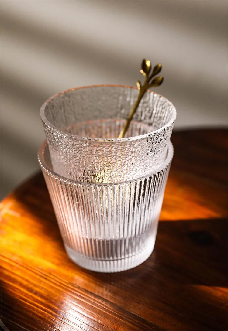Ribbed Pattern Small Tea Glass or Cocktail Glass - Set of 2