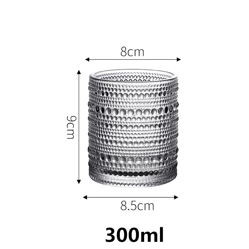 Classic Stunning Beads Pattern Glassware with Gold Rim (Set of 6)