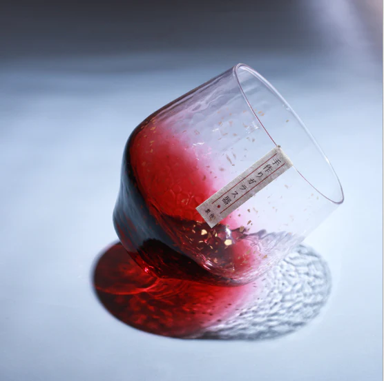 Japanese Style Golden Dotted Fancy Whiskey Glasses - Set of 2