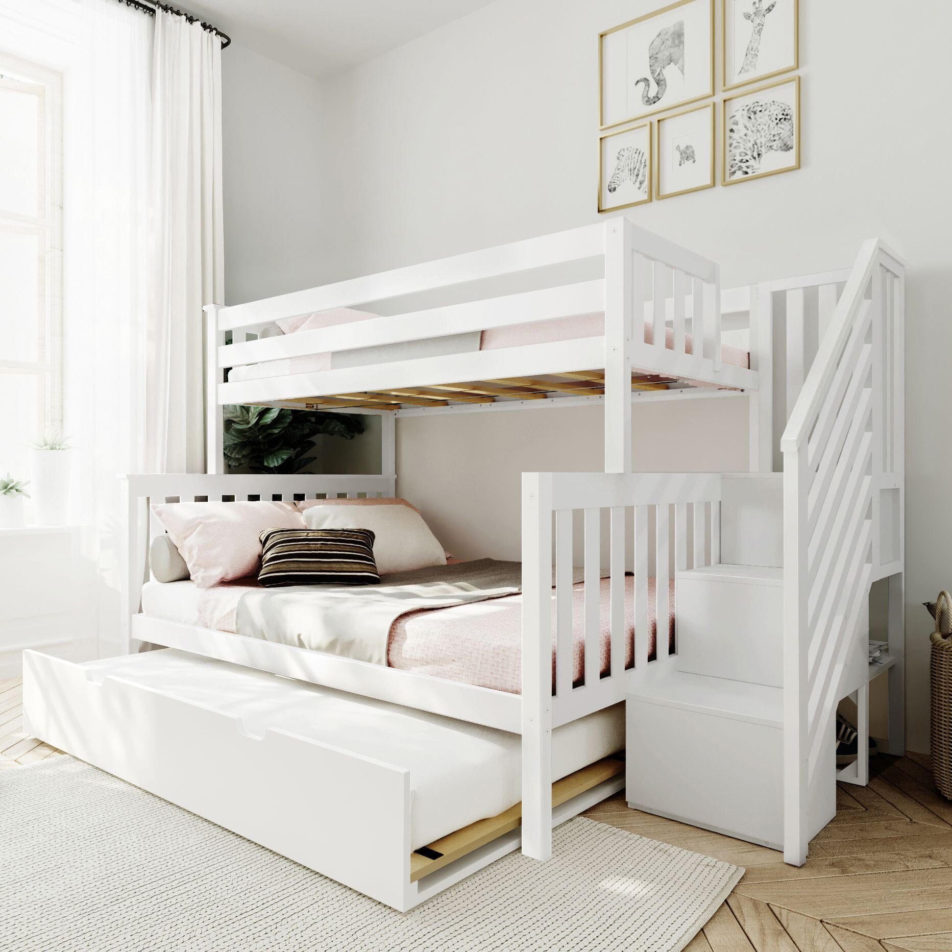 Store Closing SaleTwin Over Full Staircase Bunk with Trundle