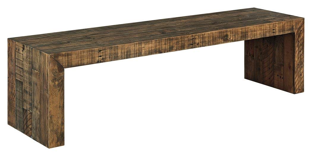 Ashley Furniture Signature Design – Sommerford 65 Dining Room Bench – Rustic Style – Brown