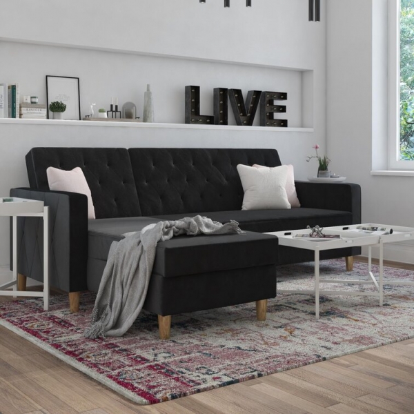 Liberty 84′′ Wide Reversible Sleeper Sofa & Chaise