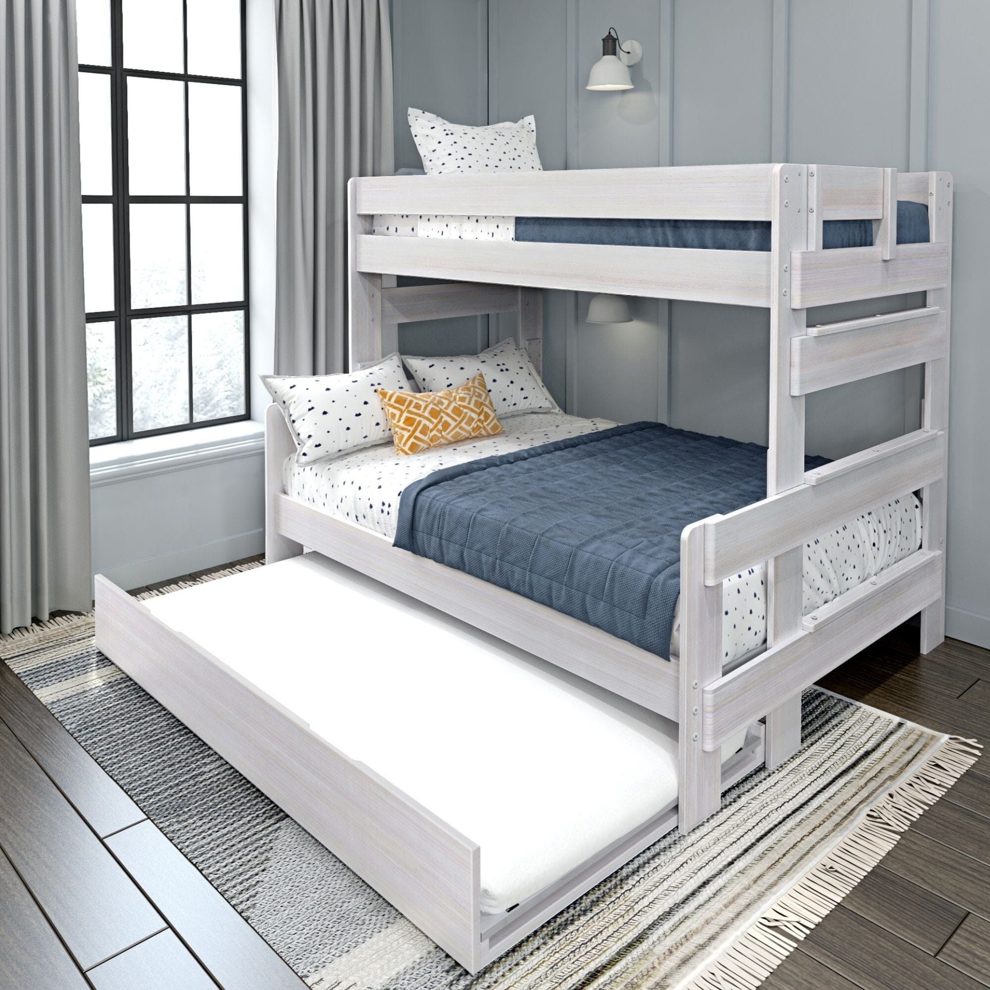 Store Closing SaleModern Farmhouse Twin over Full Bunk Bed with Trundle