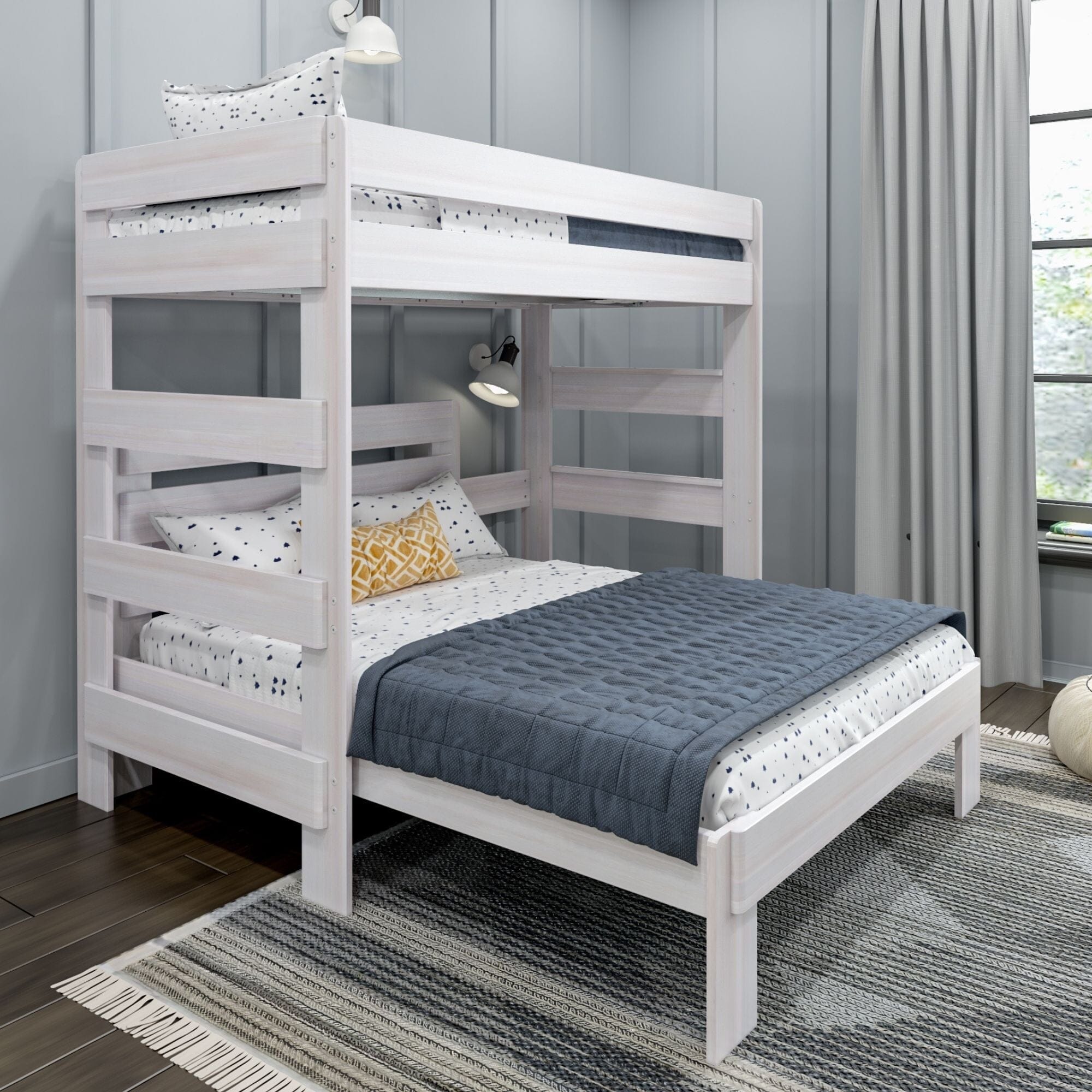Store Closing SaleModern Farmhouse Twin over Full L-Shaped Bunk Bed