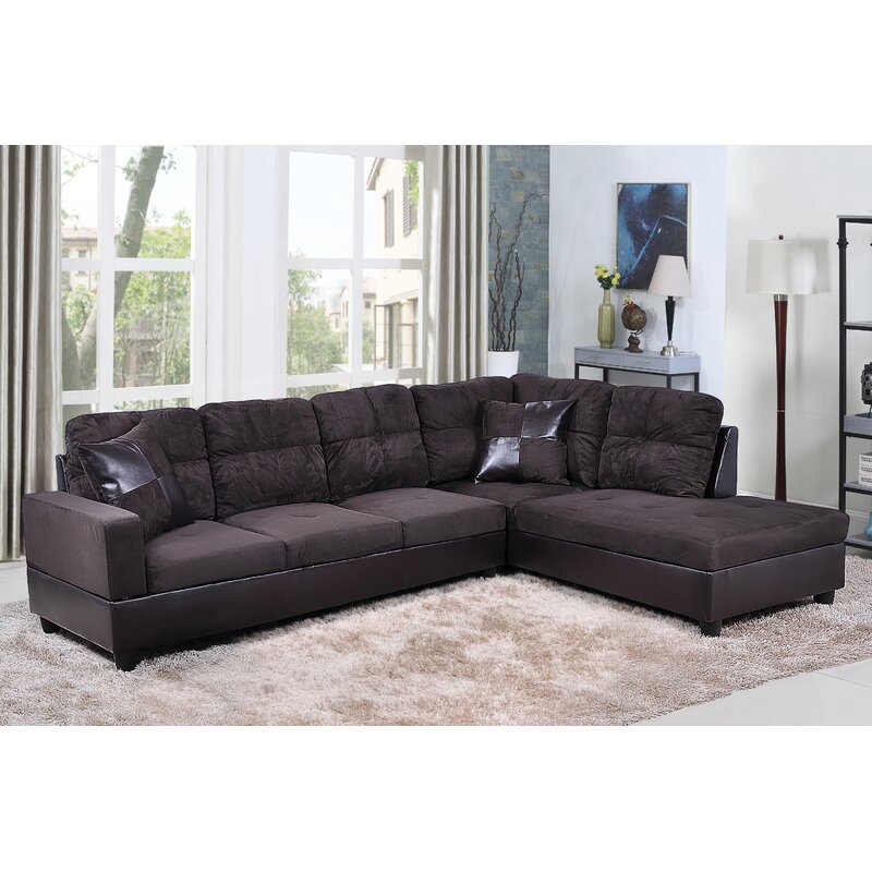 Burman 103.5′′ Wide Faux Leather Sofa & Chaise
