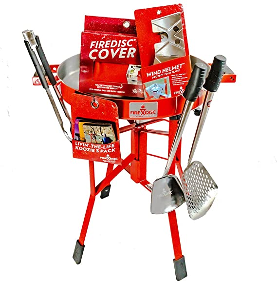 FIREDISC Ultimate Backyard Bundle | Includes Original 36′′ Tall FireDisc Propane Cooker Black | FireDisc Cover | Ultimate Cooking Accessories