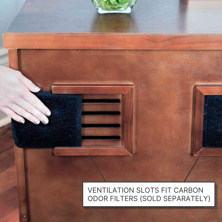 The Refined Feline Wood Cat Litter Box Enclosure Cabinet, Cottage Style
