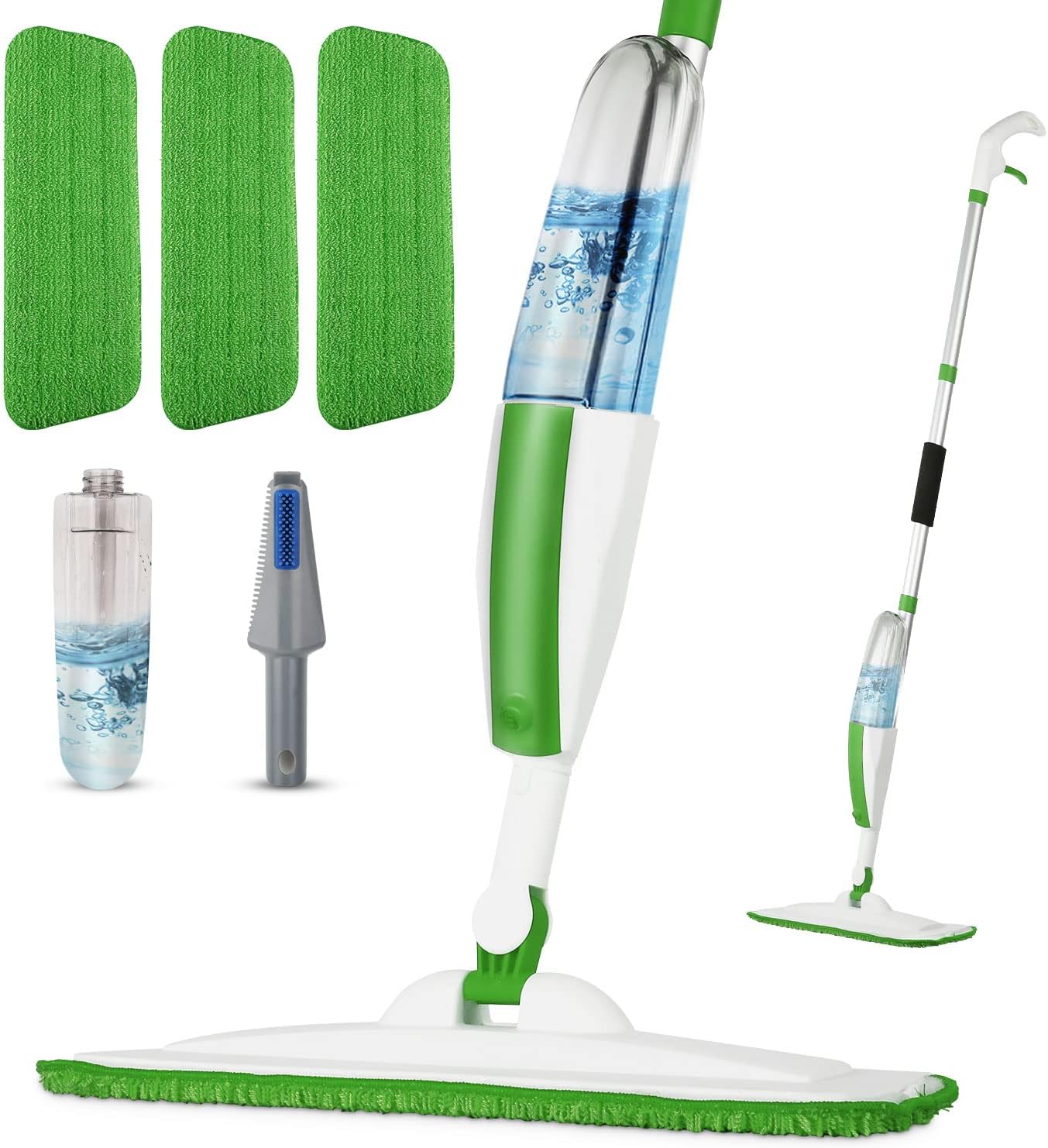 Mops for Floor Cleaning Wet Spray Mop with 14 oz Refillable Bottle and 2 Washable Microfiber Pads Home or Commercial Use Dry Wet Flat Mop for Hardwood Laminate Wood Ceramic