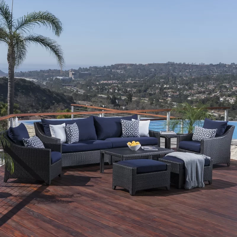 Northridge Wicker/Rattan 7 - Person Seating Group with Cushions