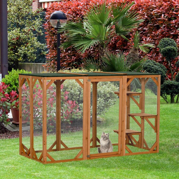Aulo Asphalt Roof Multi-Level Outdoor Cat Cage