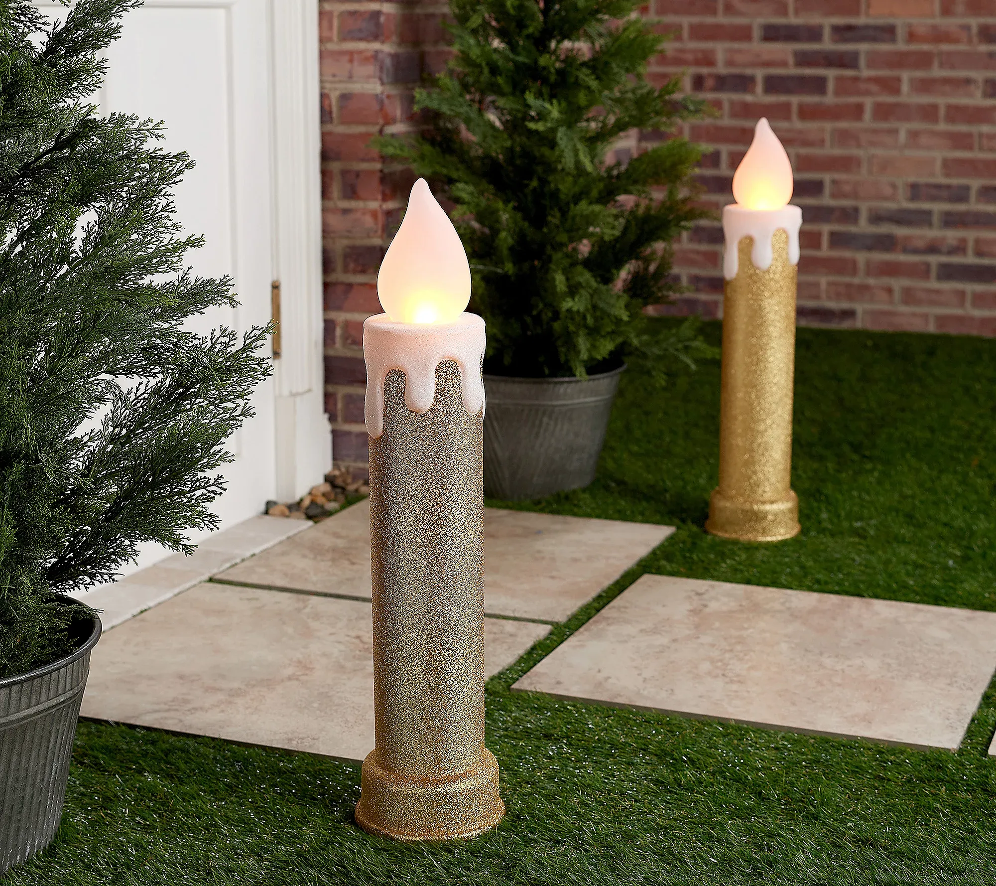 Mr. Christmas In/Outdoor Set of 2 24 Blow Mold Candles