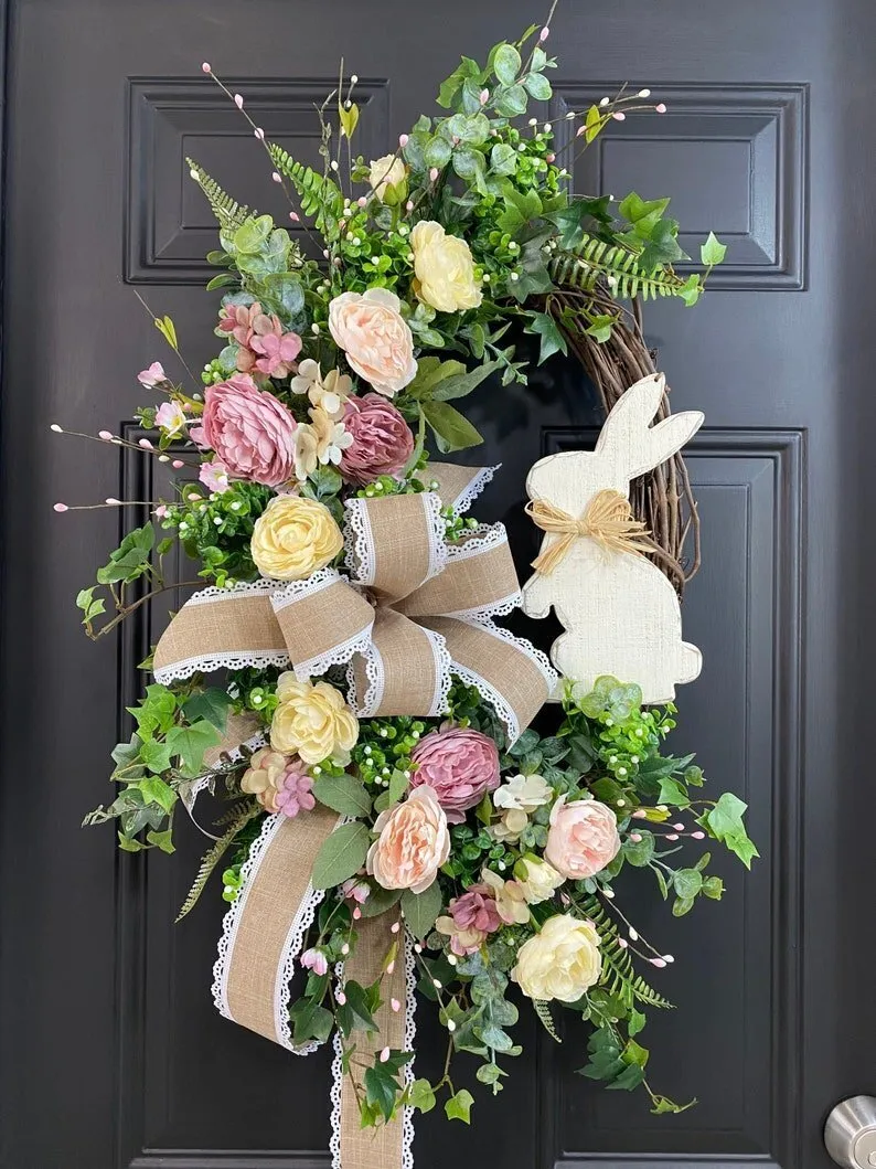 Easter SaleRustic Bunny Wreath|Spring Wreaths for Front Door
