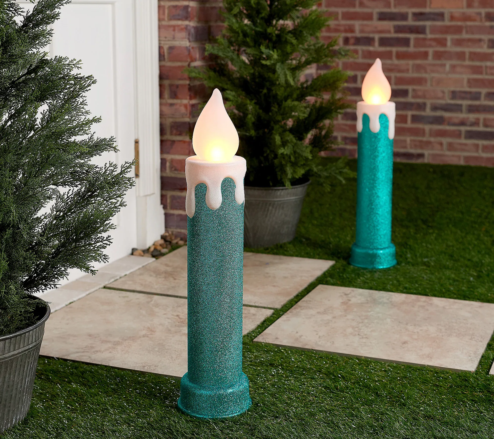 Mr. Christmas In/Outdoor Set of 2 24 Blow Mold Candles