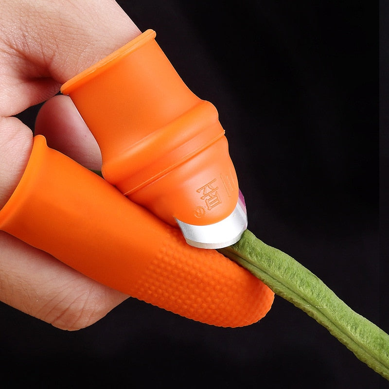 1 Set Silicone Finger Protector with Blade for Fruits Vegetable Thumb Knife Finger Guard Kitchen Gadgets Kitchen Accessories