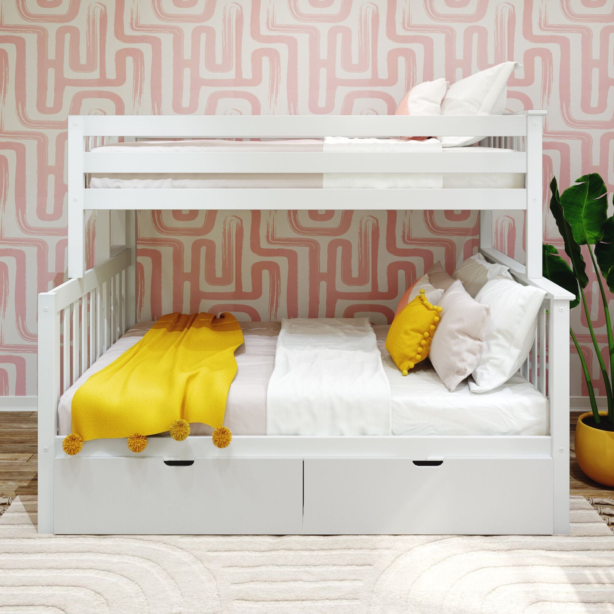 Store Closing SaleTwin over Full Bunk Bed with Ladder on End and Storage Drawers