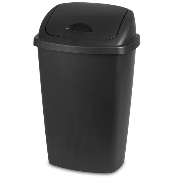 Sterilite 13.2 Gal. SwingTop Wastebasket Black
