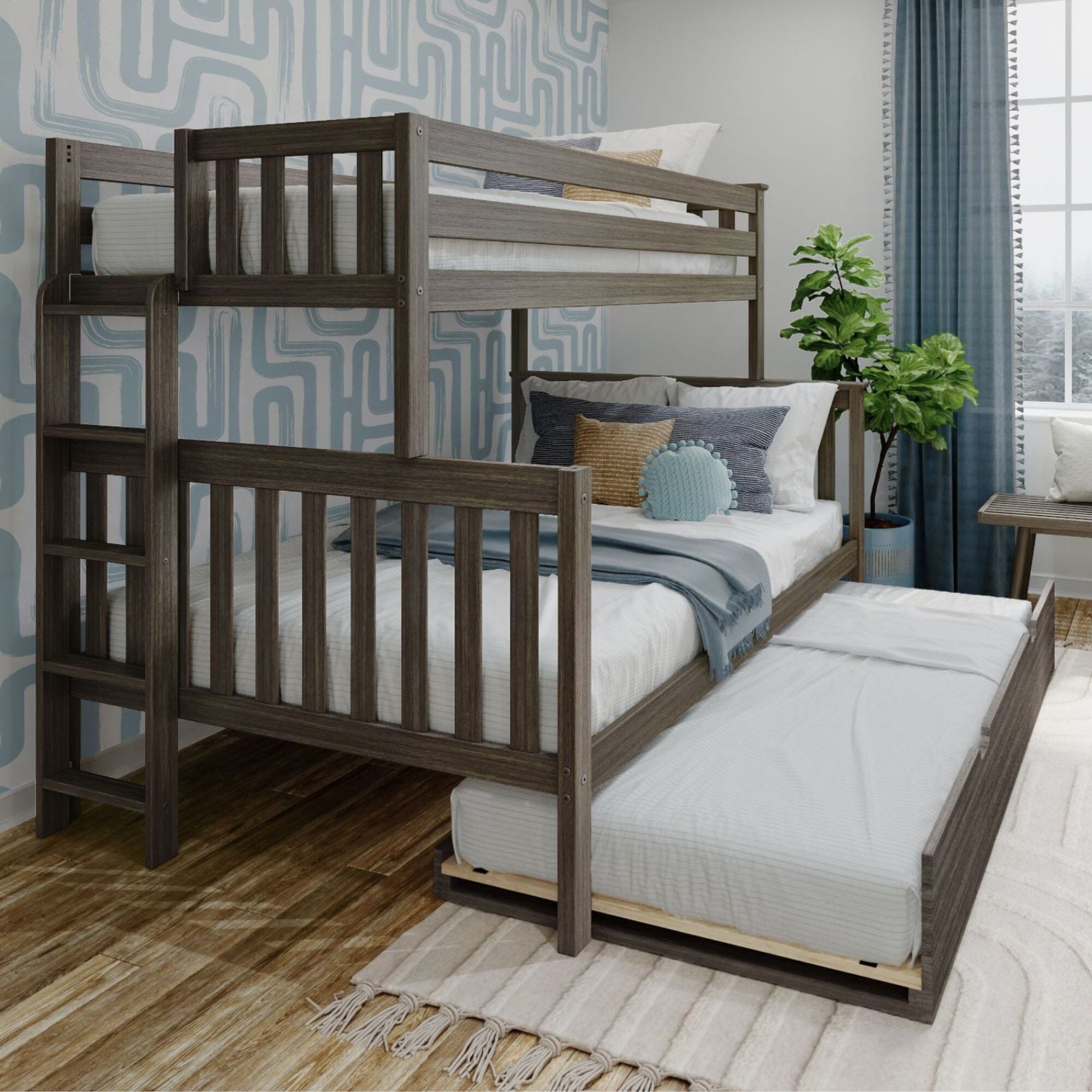 Store Closing SaleTwin over Full Bunk Bed with Ladder on End and Trundle