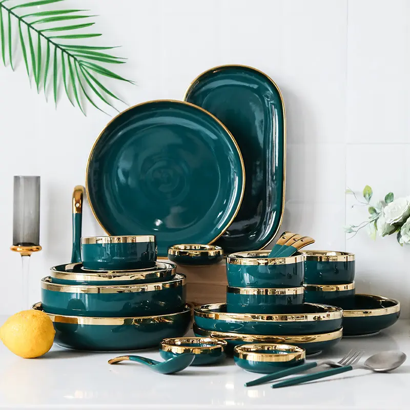 58pcs deluxe ceramic tableware set