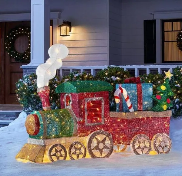 Christmas-led lighted mesh string train set