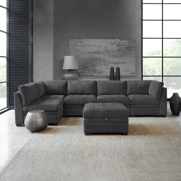 Langdon Fabric Sectional with Storage Ottoman
