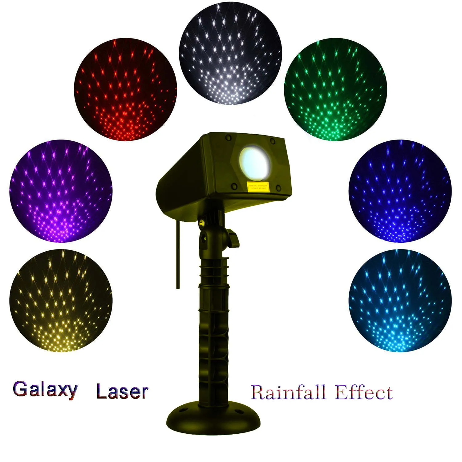 LedMAll Motion Snow Fall Full Spectrum Star Effects 7 Color White Laser Christmas Lights Decorative Lights Remote Control