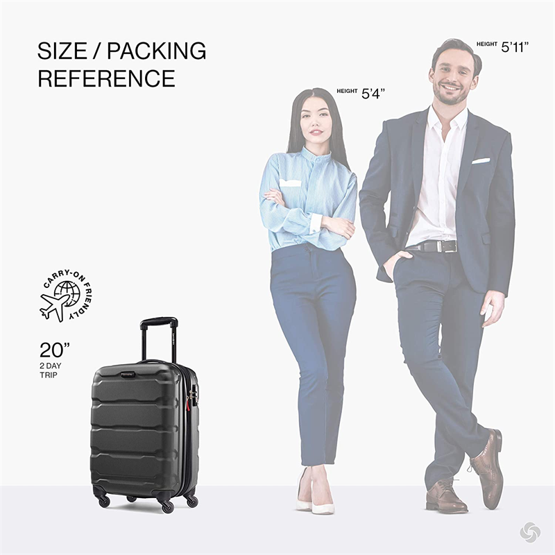 Samsonite Omni PC Hardside Expandable Luggage with Spinner Wheels,  3-Piece Set (20/24/28)