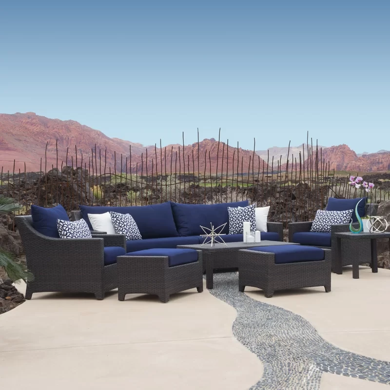 Northridge Wicker/Rattan 7 - Person Seating Group with Cushions