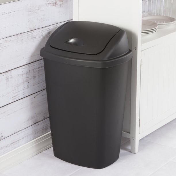 Sterilite 13.2 Gal. SwingTop Wastebasket Black