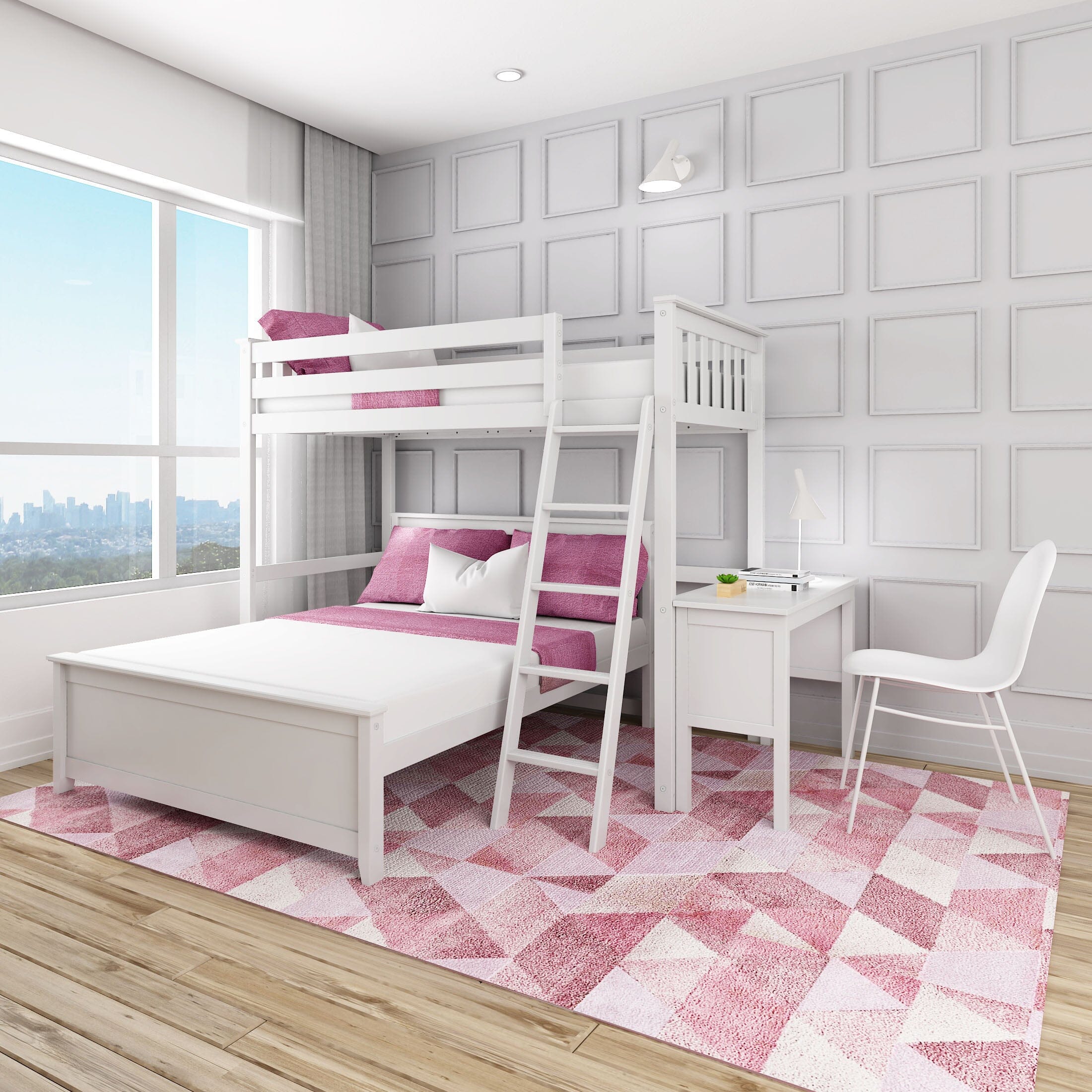 Store Closing SaleTwin over Full L-Shaped Bunk Bed with Desk