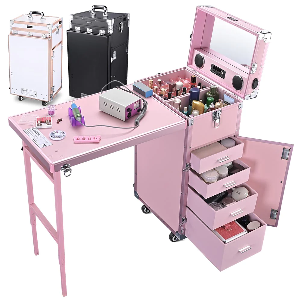 Last 24 Hours!Rolling Manicure Table Makeup Station!