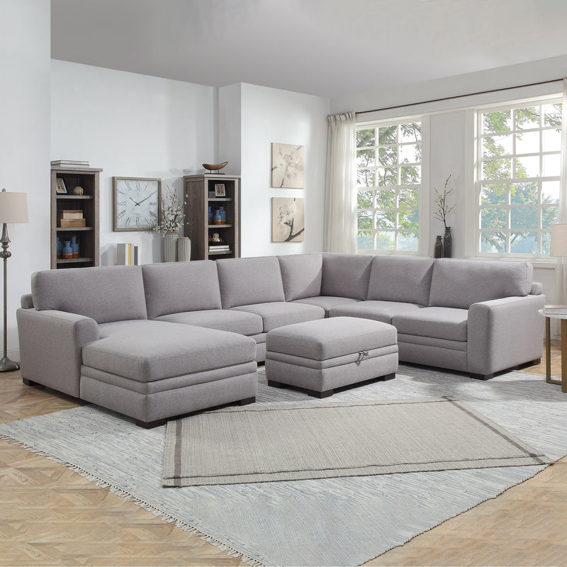 Langdon Fabric Sectional with Storage Ottoman