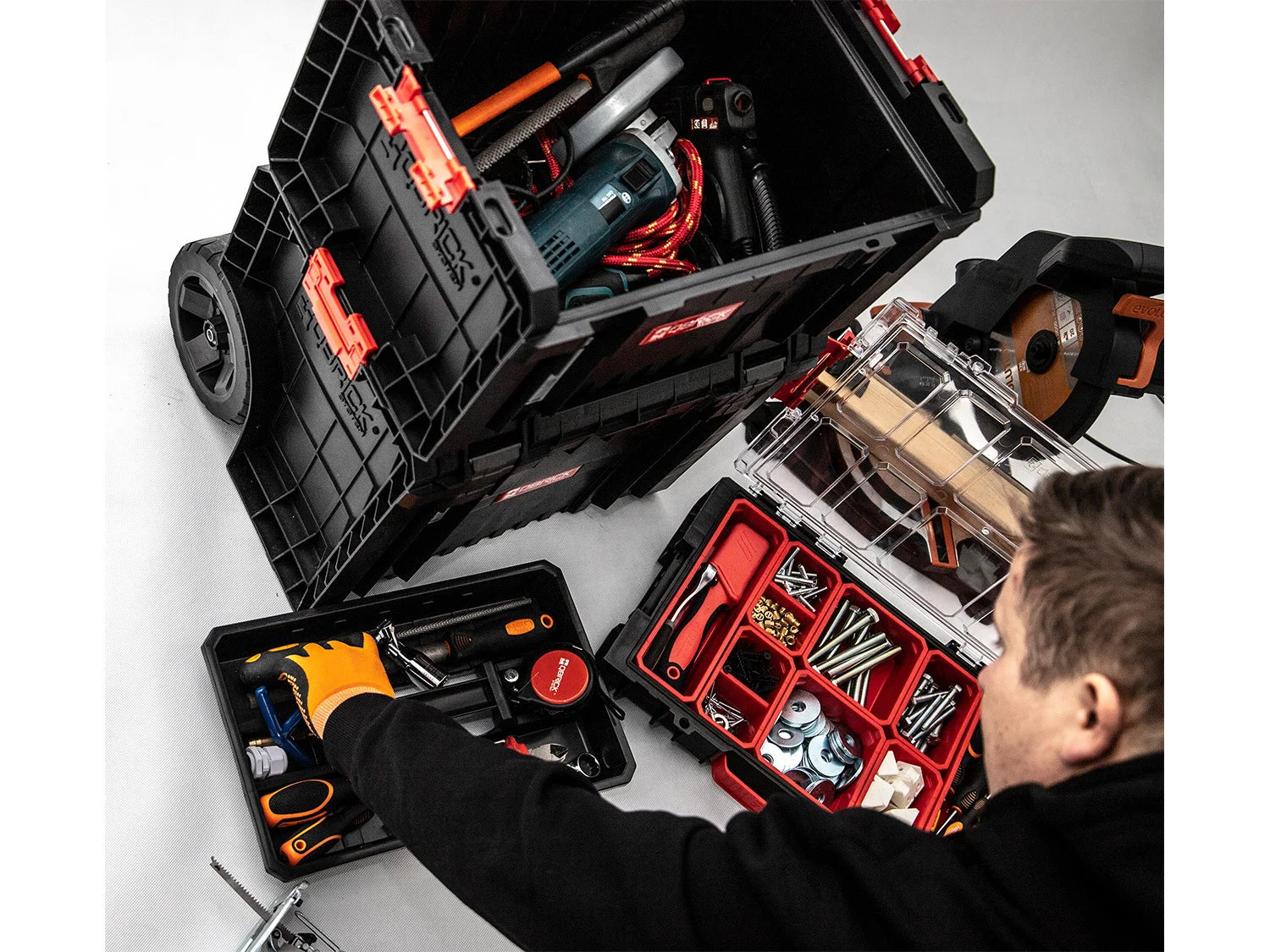 Qbrick System tool trolley set »PRO Organizer 100 + PRO Toolbox + PRO Cart«