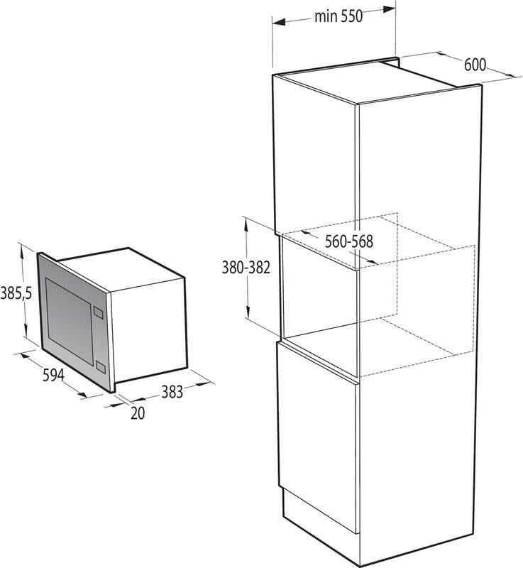 Mikrovlnná trouba Gorenje Superior BMI251SG3BG černá