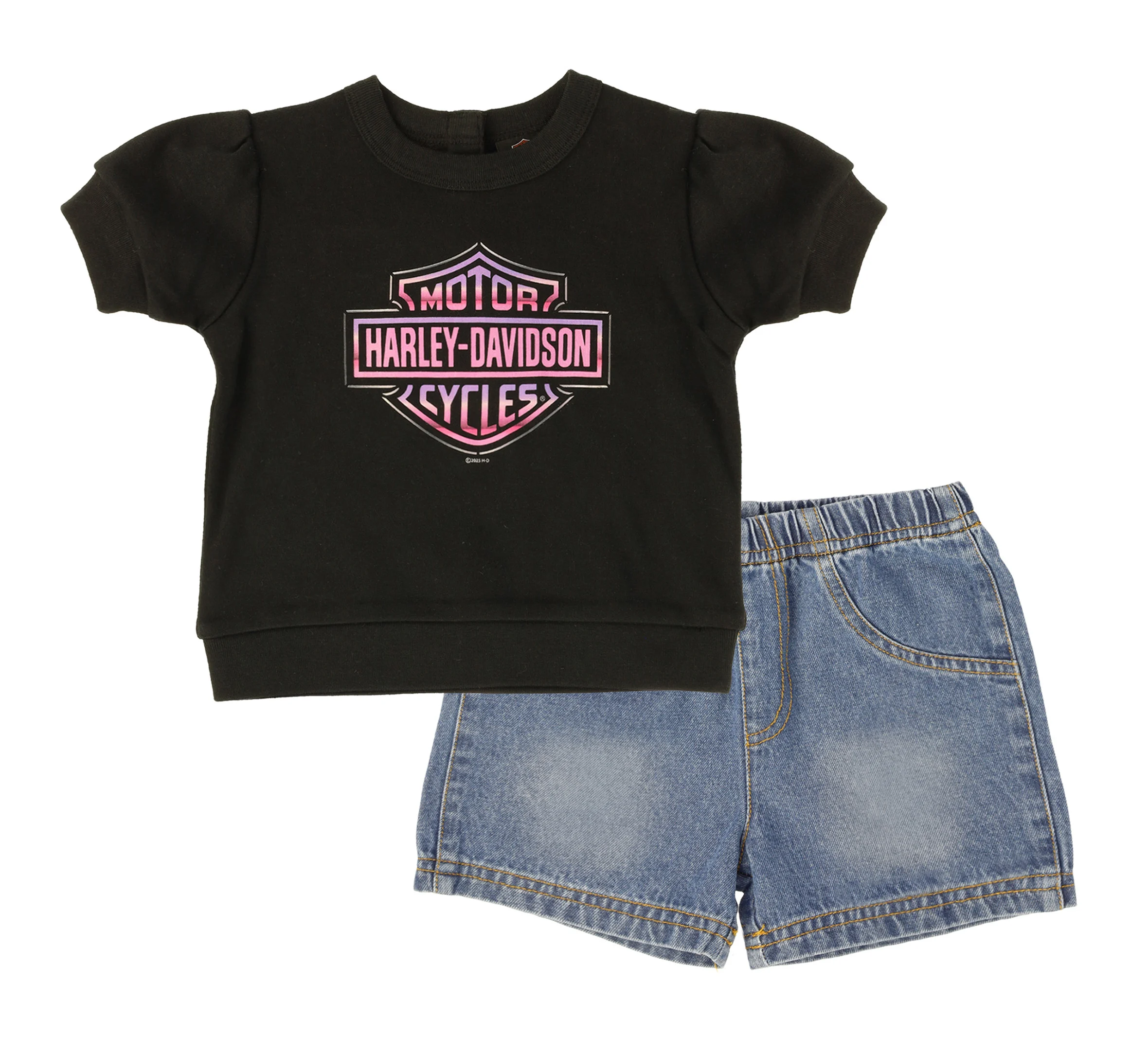 Toddler Girls Denim Short Set