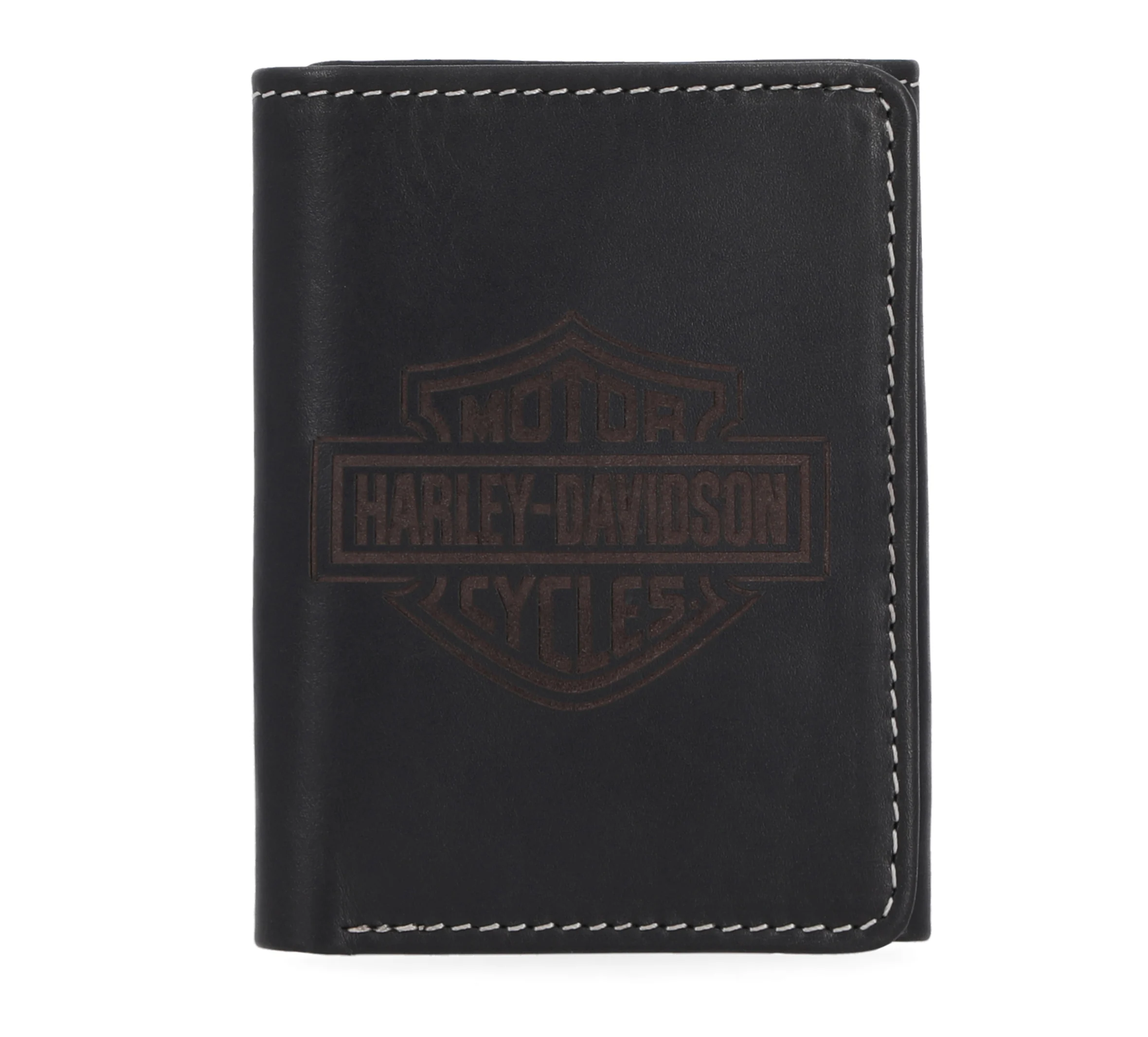 Laser Logo Trifold Wallet - Black