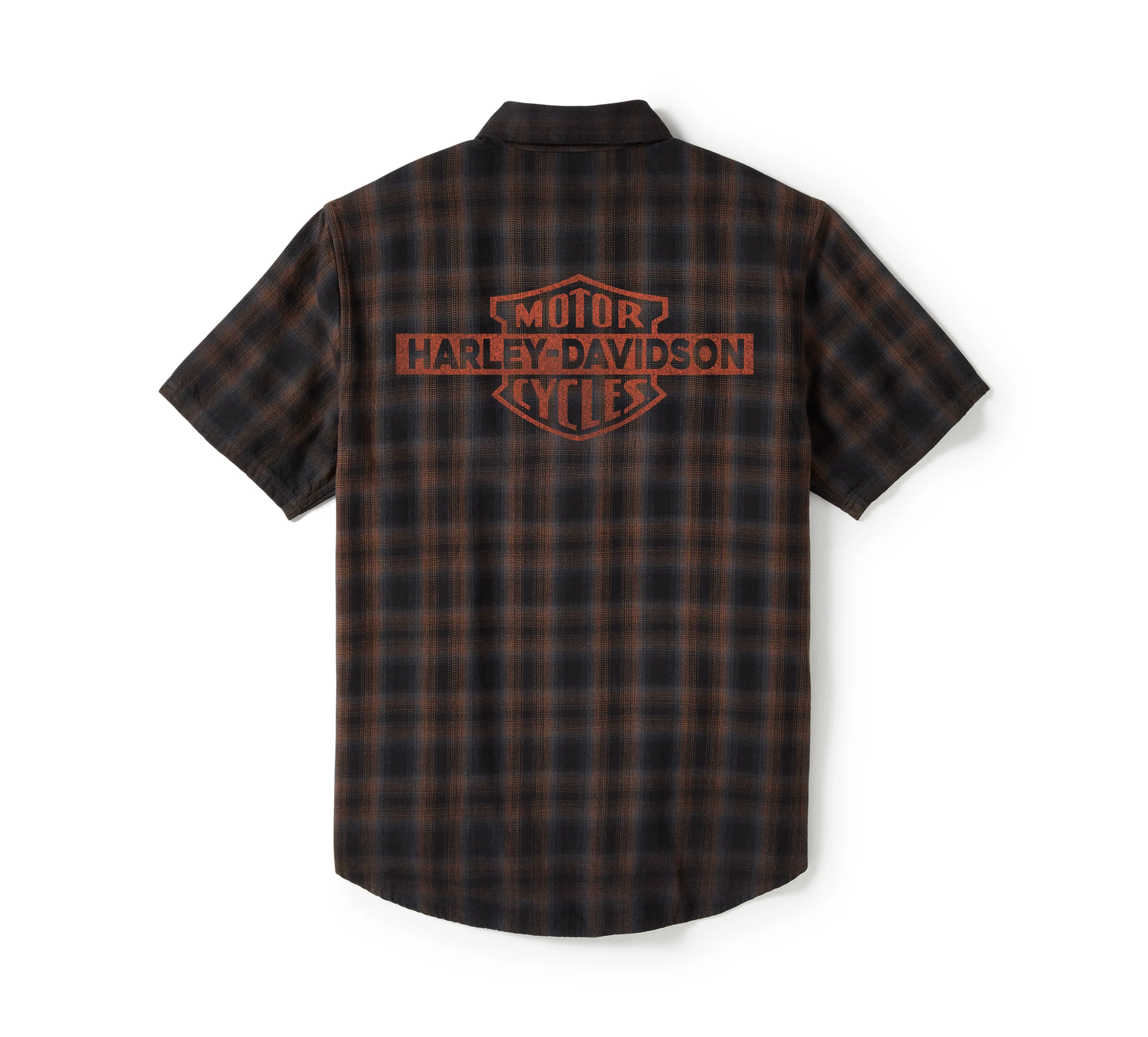 Men's Bar & Shield Plaid Short Sleeve Shirt