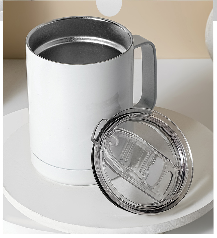 Insulated Stainless Steel Mug with Lid and Handle