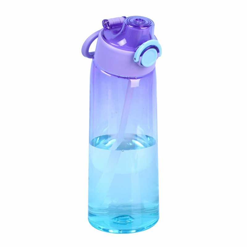 Gradient Purple-Blue Tritan Water Bottle with Straw and Flip-Top Lid