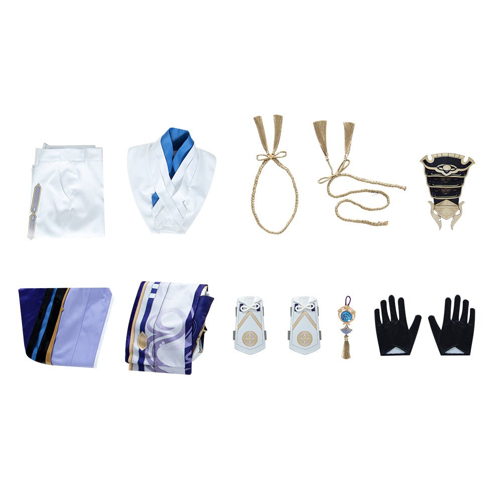 Костюм для косплея Камисато Аято из Genshin Impact для мужчин, аниме костюм на Хэллоуин