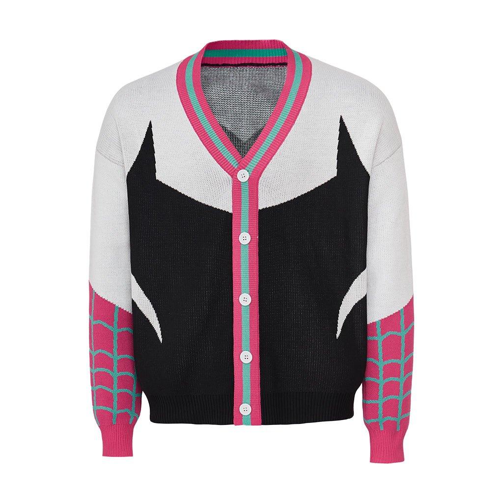 Гвен Косплей Трикотажный Кардиган | V-образный вырез Однобортный Унисекс Свитер для Повседневной Носки, Хэллоуина, Карнавала