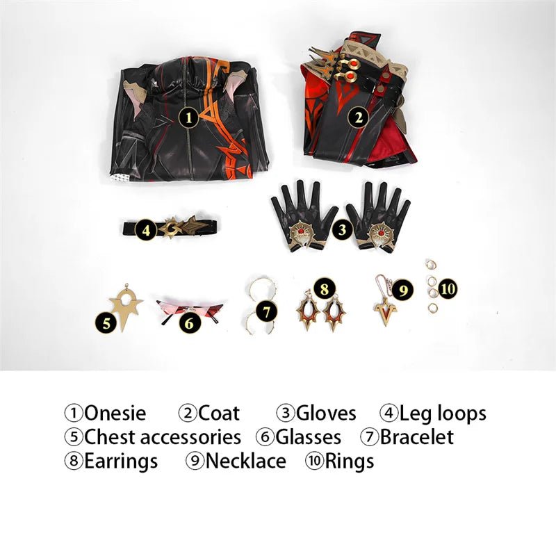 Костюм для косплея Пиро Архон Мавуика из игры Genshin Impact