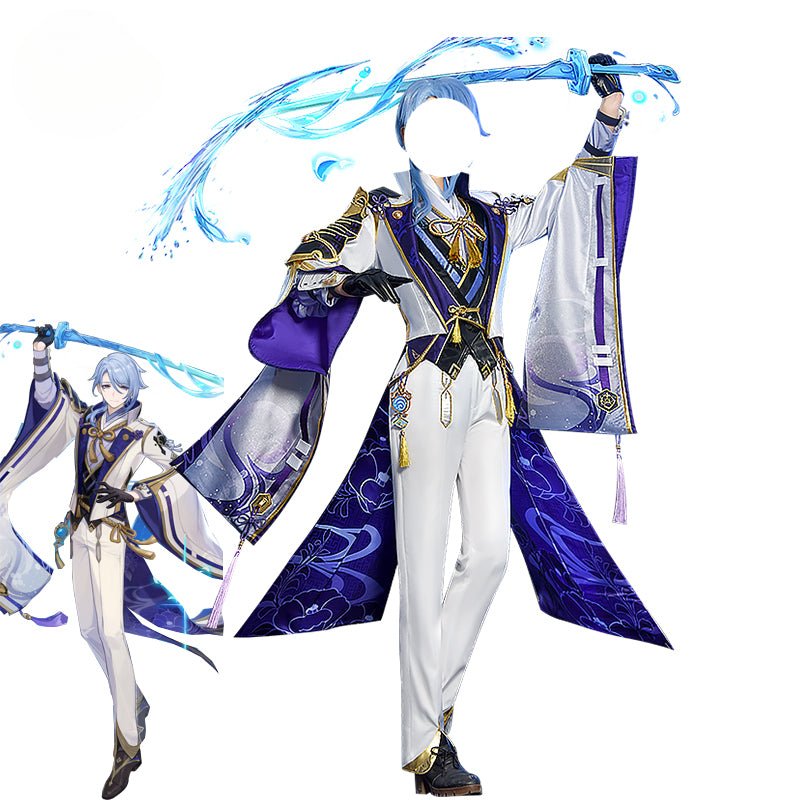 Костюм для косплея Камисато Аято из игры Genshin Impact, полный набор для мужчин