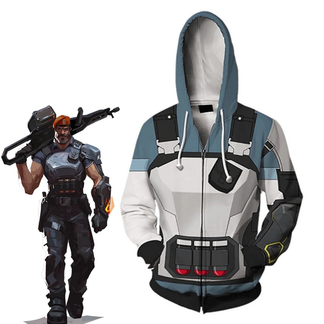 Игра Valorant Brimstone Костюм Зип Капюшон для Женщин Мужчин 3D Печать Толстовка Хэллоуин Карнавал Вечеринка Пуловер