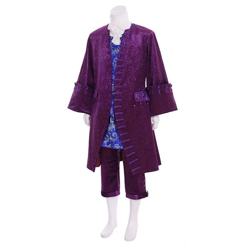Колониальный пиратский офицерский костюм - Фиолетовый регентский костюм | Средневековая мужская серия костюмов от Animegrad