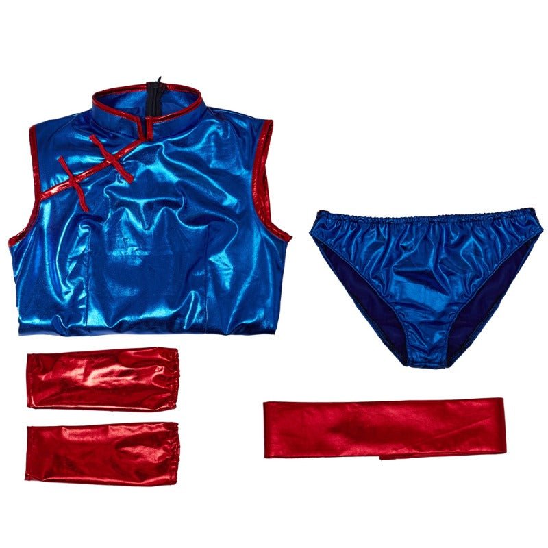 Костюм Чичи из Dragon Ball для косплея - Сексуальное синее чеонгсам