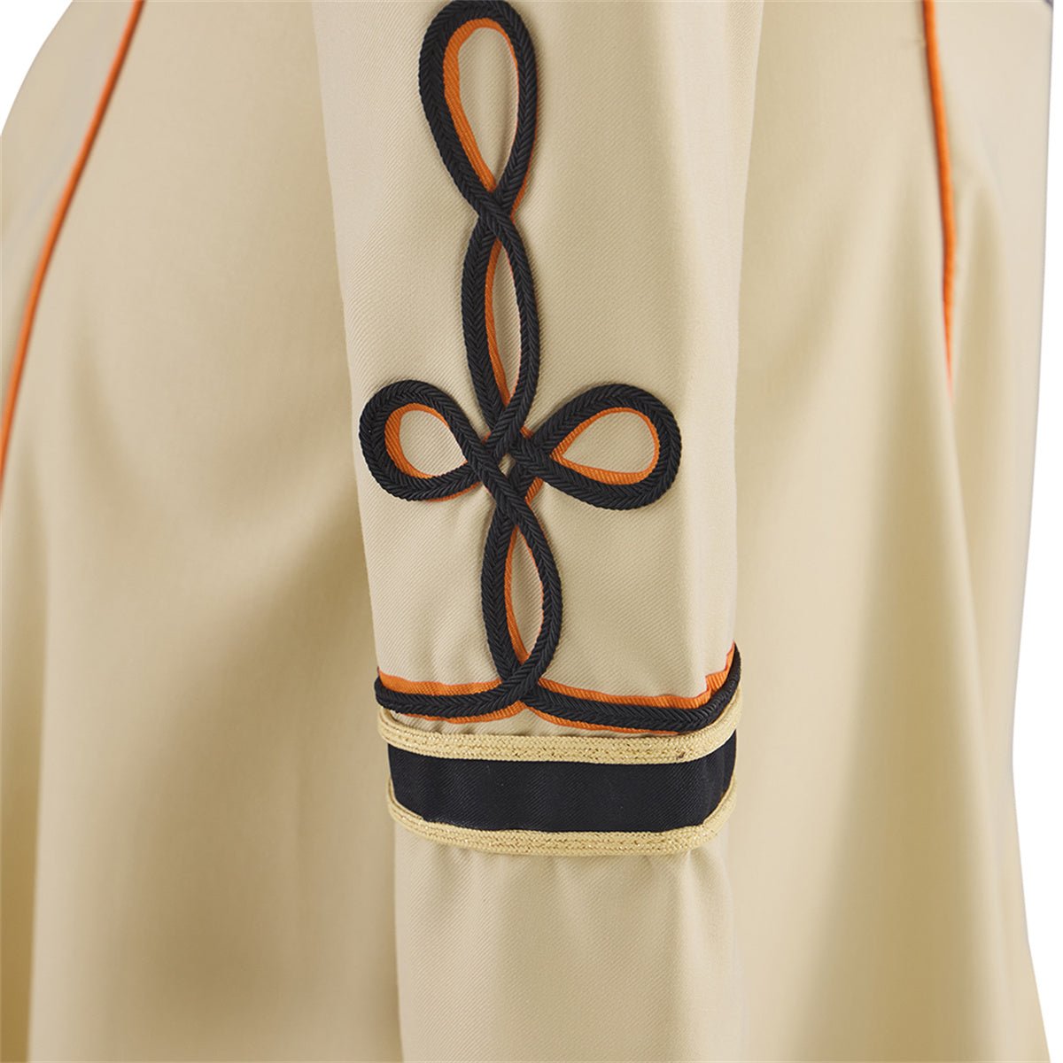 Бежевое средне-длинное военное офицерское пальто – Костюм для косплея в средневековом стиле