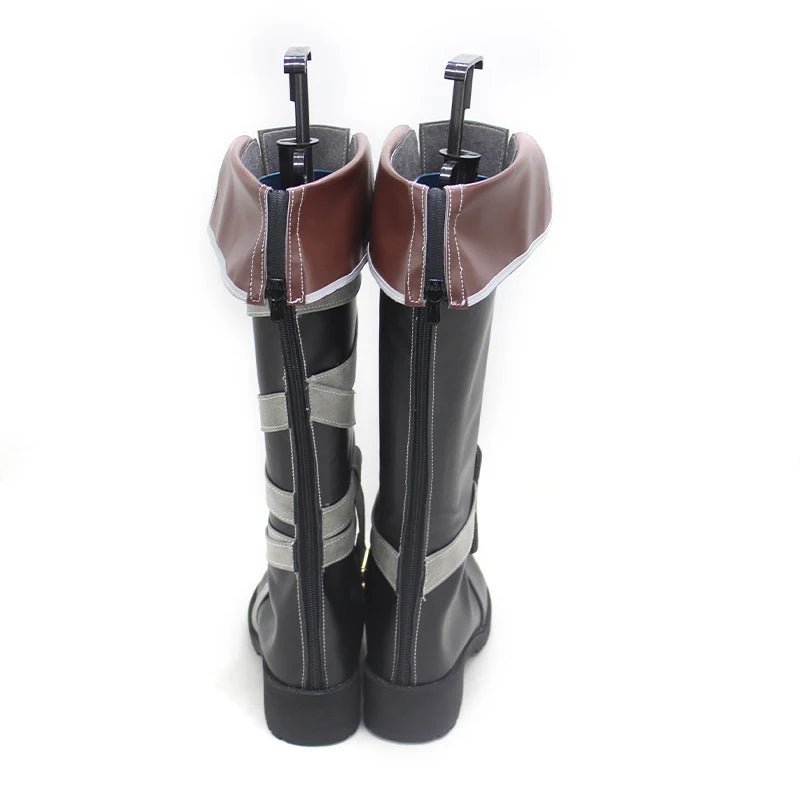 Игра LOL Vi Костюм Обувь Высокие Ботфорты Cosplay Vi Черные Стильные Обувь для Женщин и Мужчин Костюм на Хэллоуин